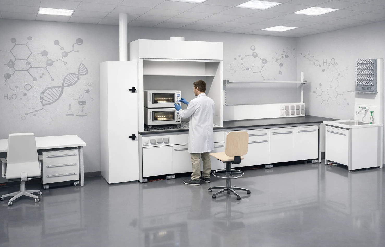 Render tridimensionale di laboratorio Tekno Scientific